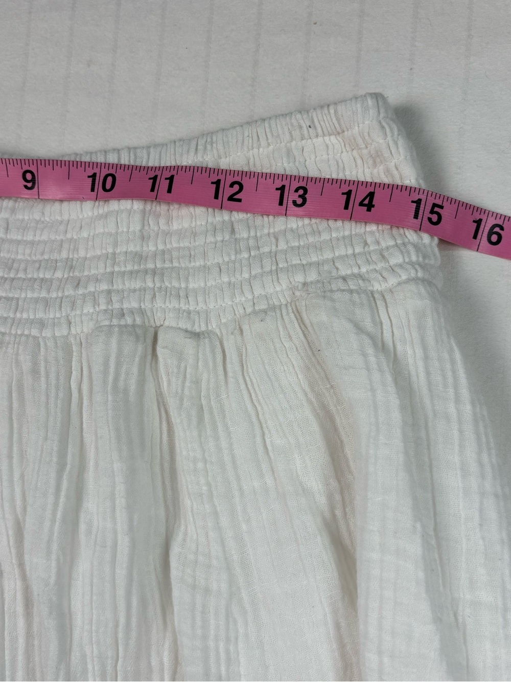 American Eagle Outfitters large White Maxi Skirt with Smocked Waist Ruffle Hem - Picture 8 of 12